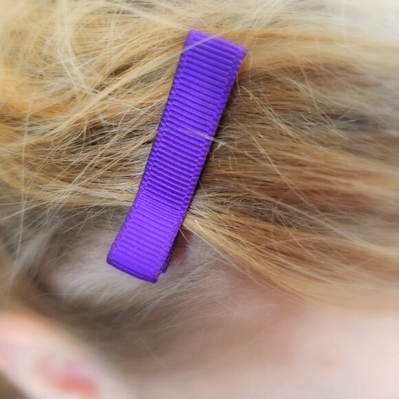 Grosgrain ribbon girls alligator hair clips, set of 5, no slip grip lined NWT - Picture 4 of 6
